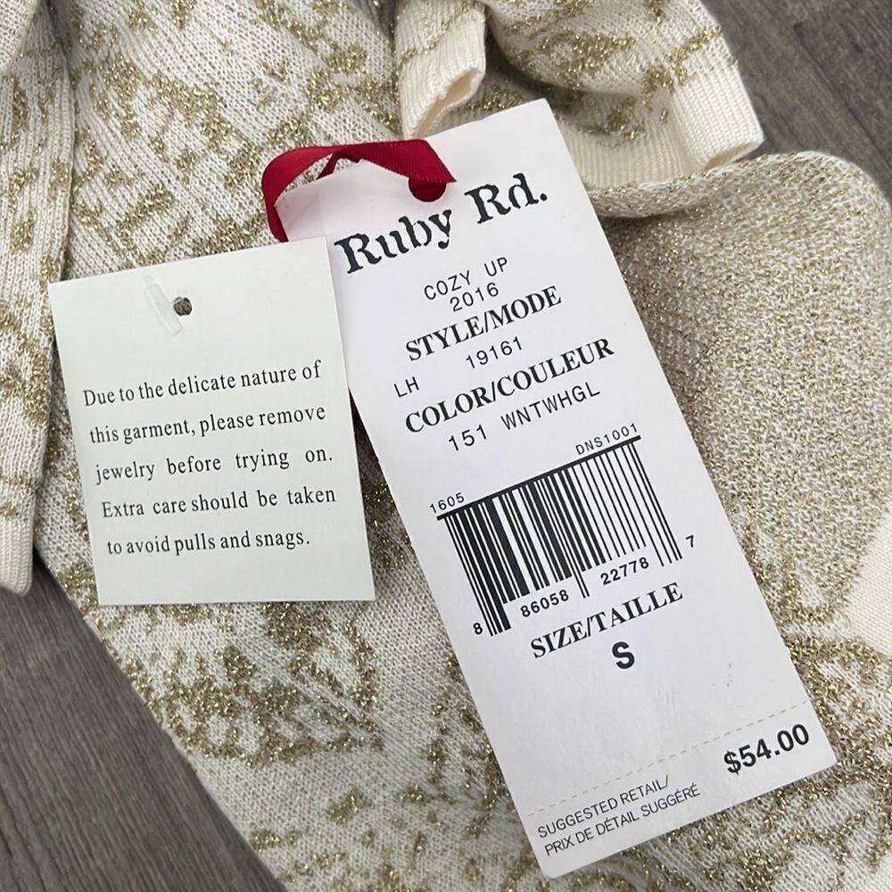 Ruby Rd Metallic Paisley Jacquard Sweater - Picture 4 of 4